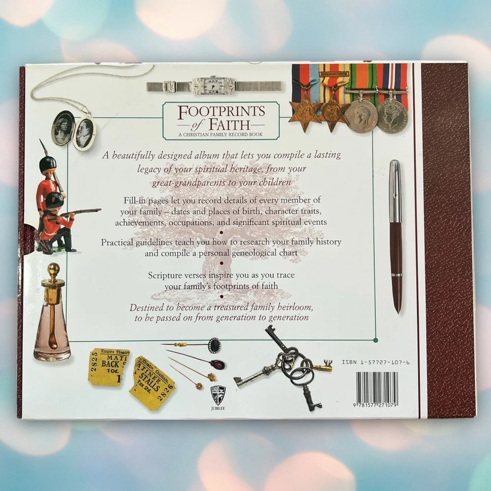 BRAND NEW Footprints of Faith: A Christian Family Record Planner Book